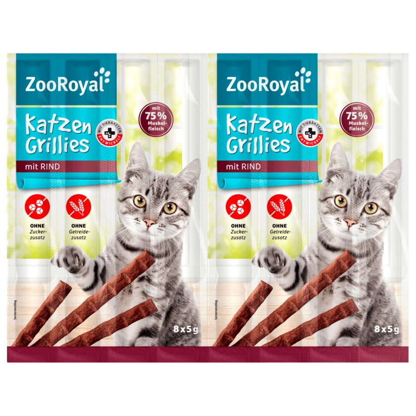 ZooRoyal Katzen-Grillies mit Rind 8x5g
